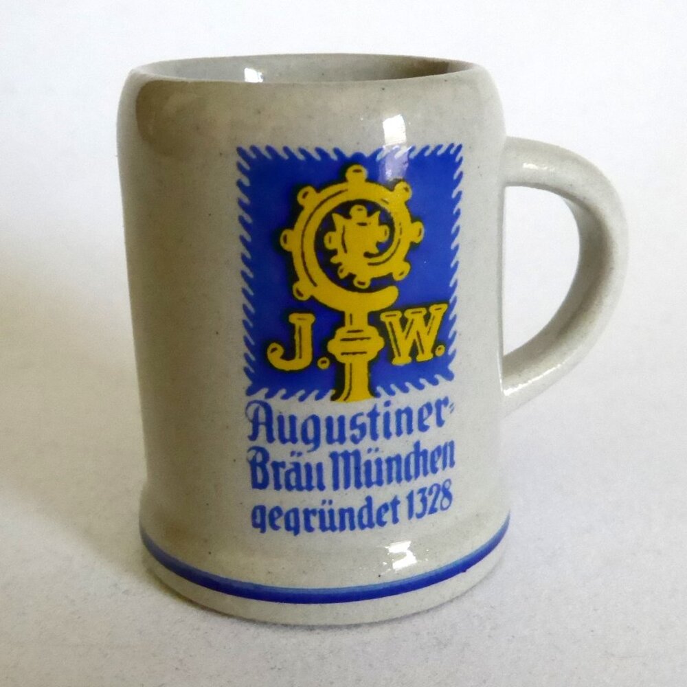VINTAGE AUGUSTINER BRAU MUNCHEN MINIATURE CERAMIC GERMAN BEER STEIN (NEW)